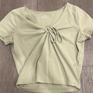 light green tie-able crop top